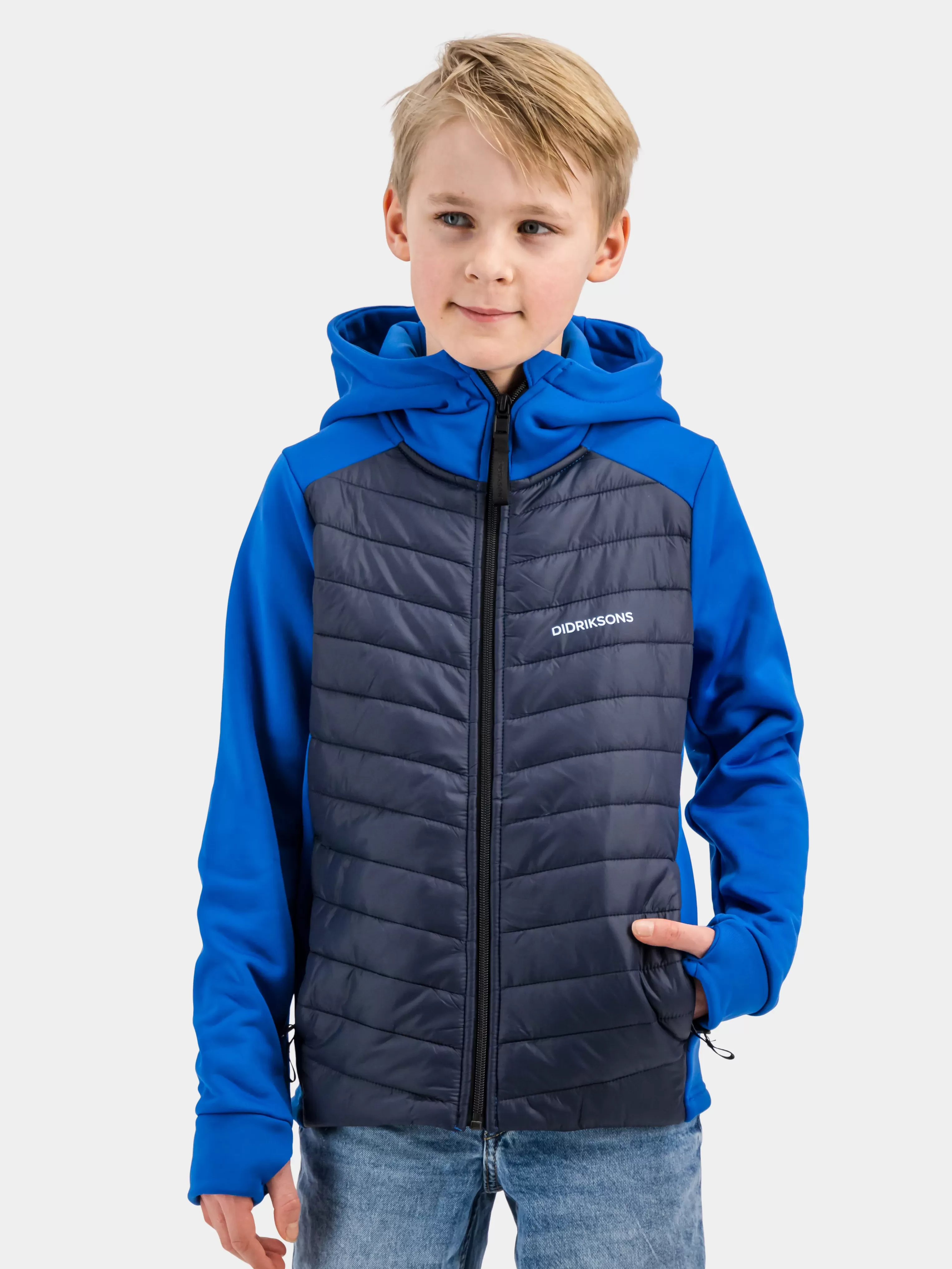 Didriksons Halden Boy's Full-Zip>Ungdom Hybridjackor