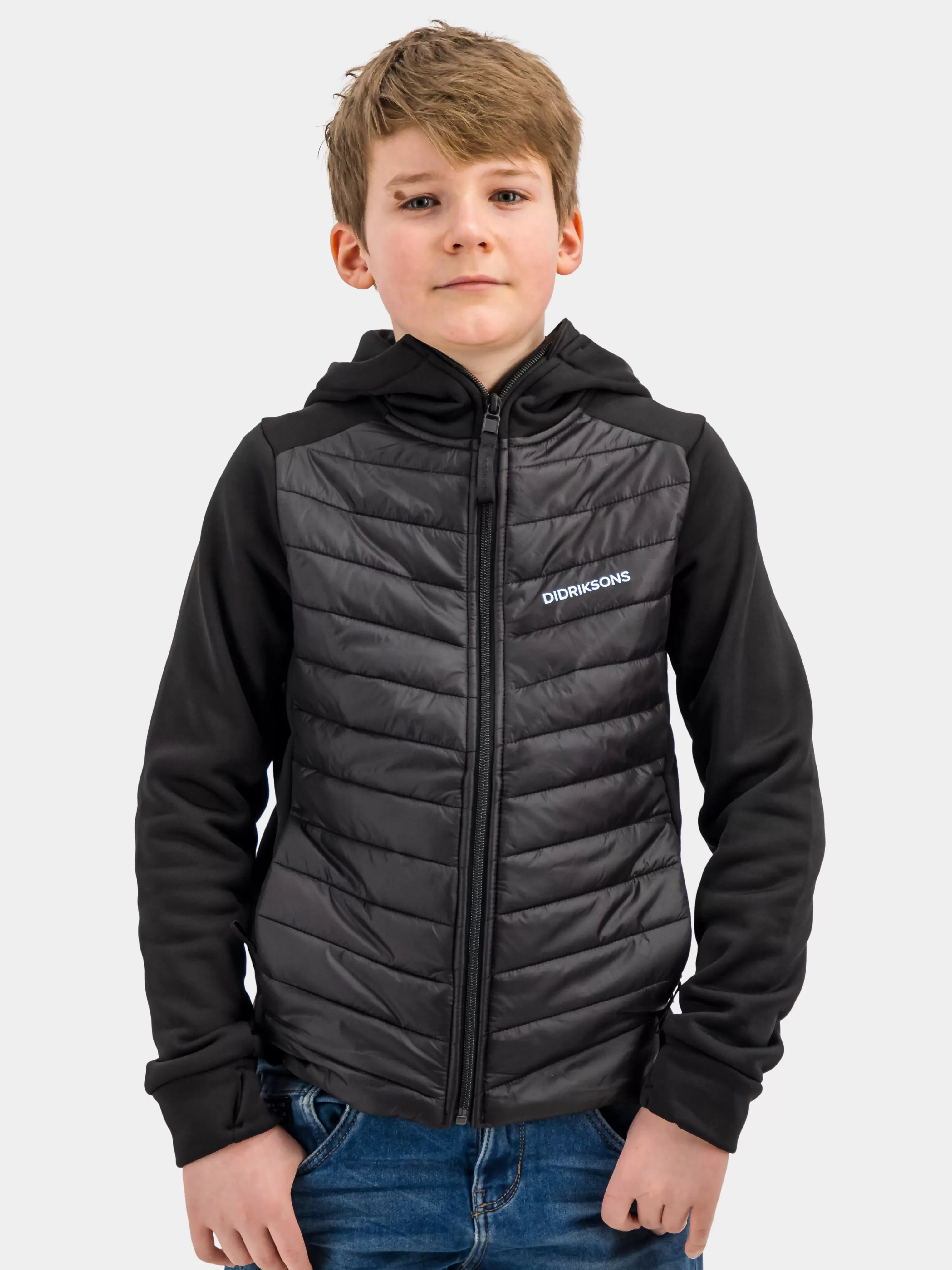 Didriksons Halden Boy's Full-Zip>Ungdom Hybridjackor