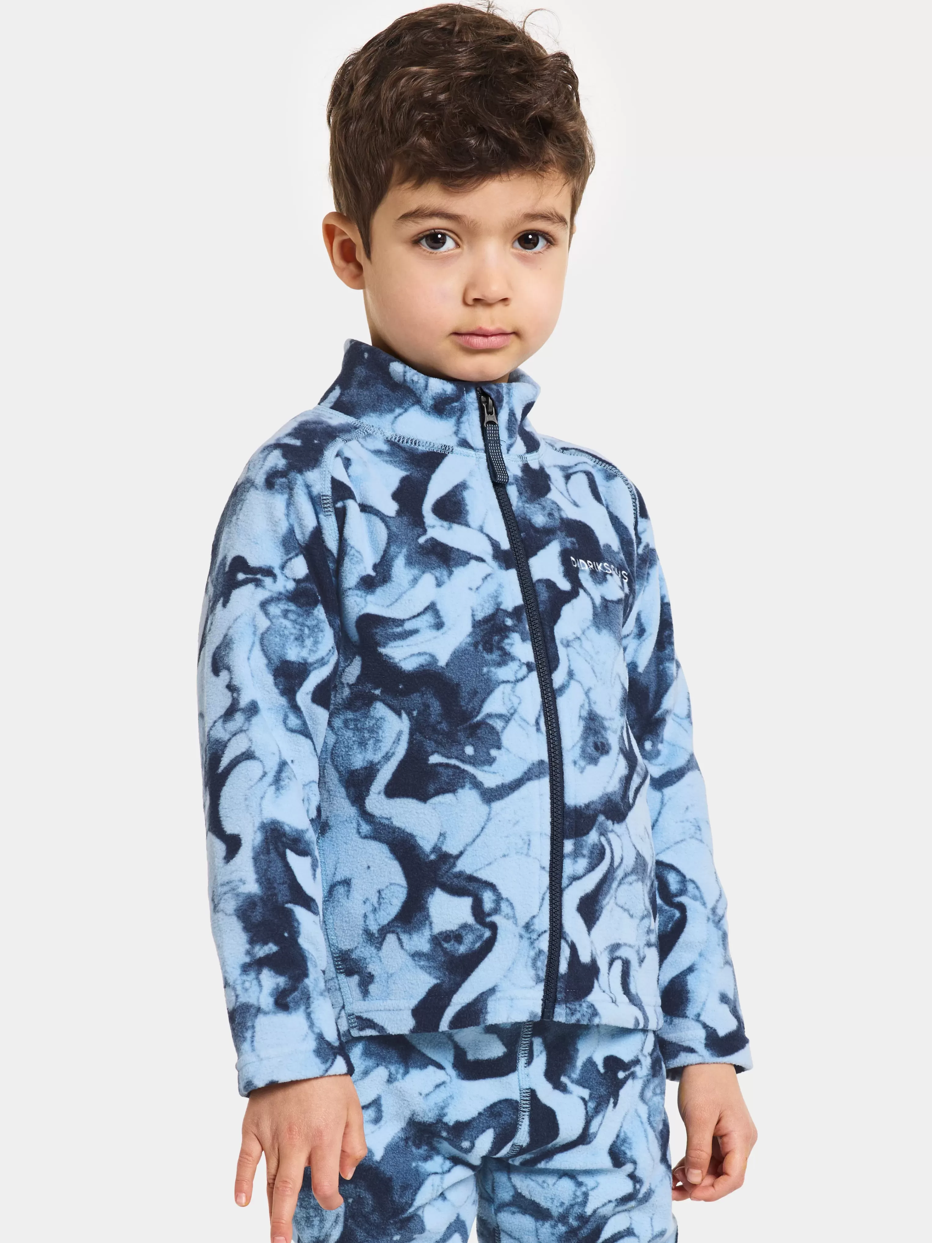 Didriksons Monte Kids' Full-Zip Printed>Barn Fleecetröjor & Mellanlager