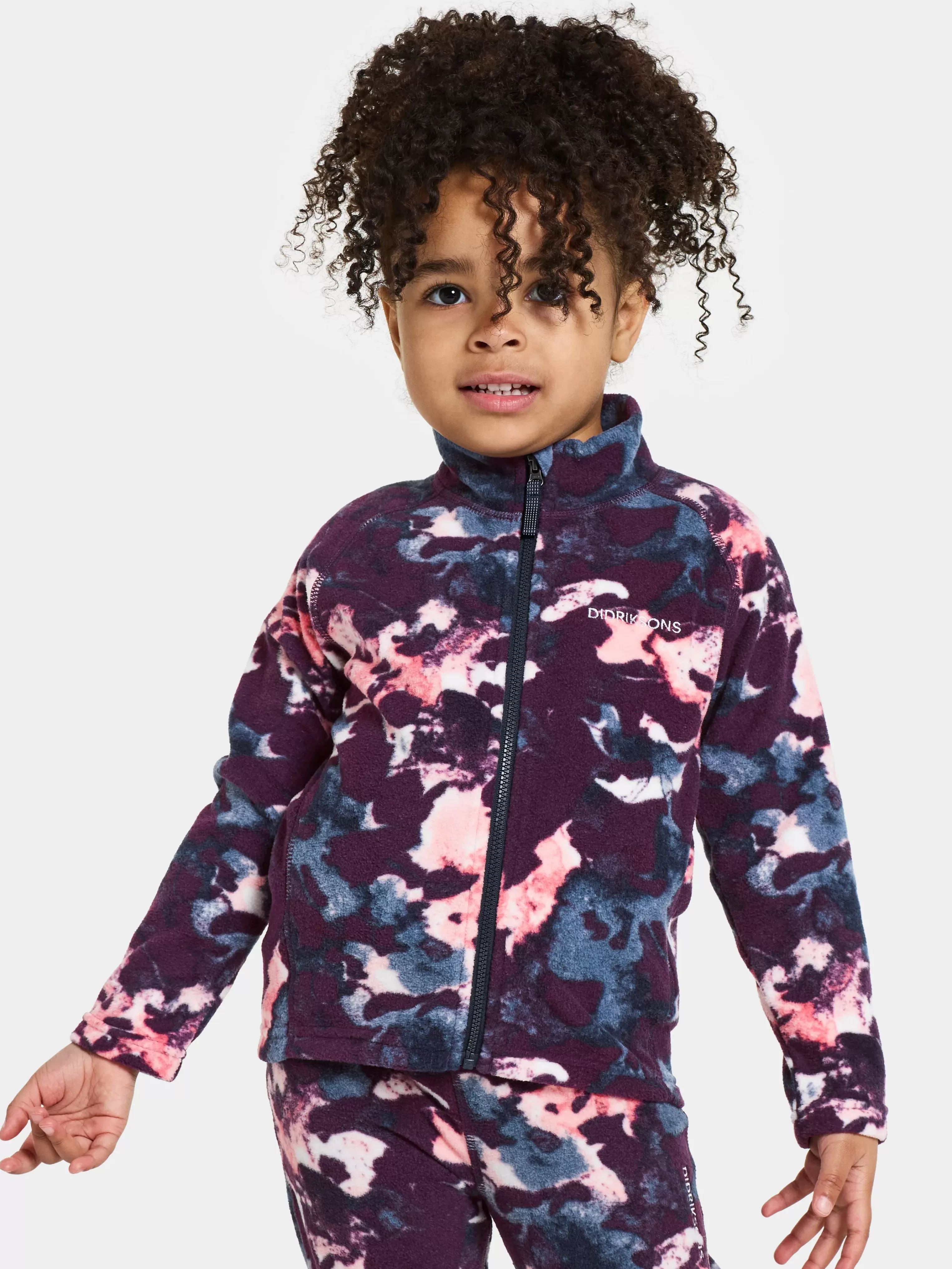 Didriksons Monte Kids' Full-Zip Printed>Barn Fleecetröjor & Mellanlager