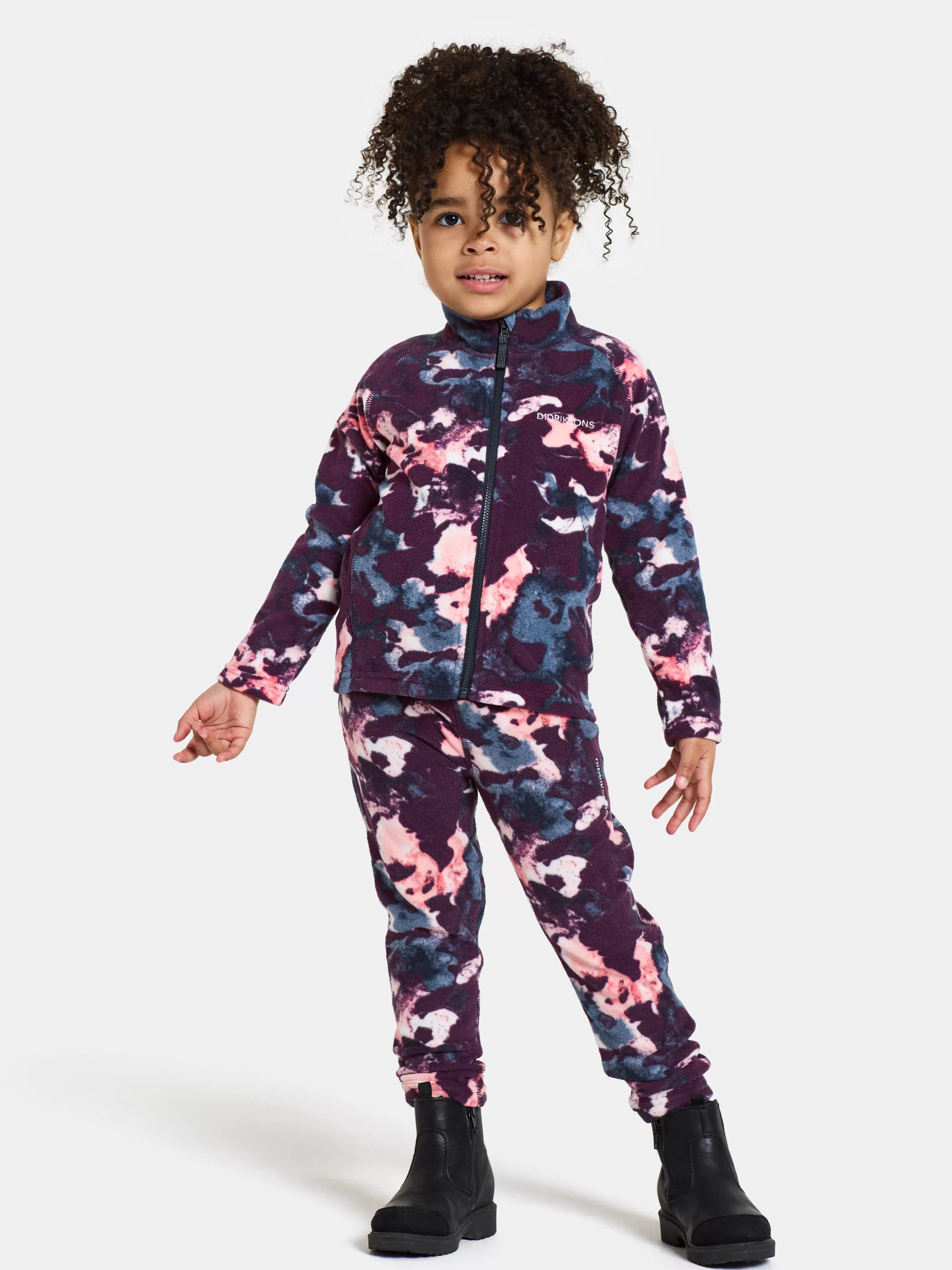 Didriksons Monte Kids' Full-Zip Printed>Barn Fleecetröjor & Mellanlager