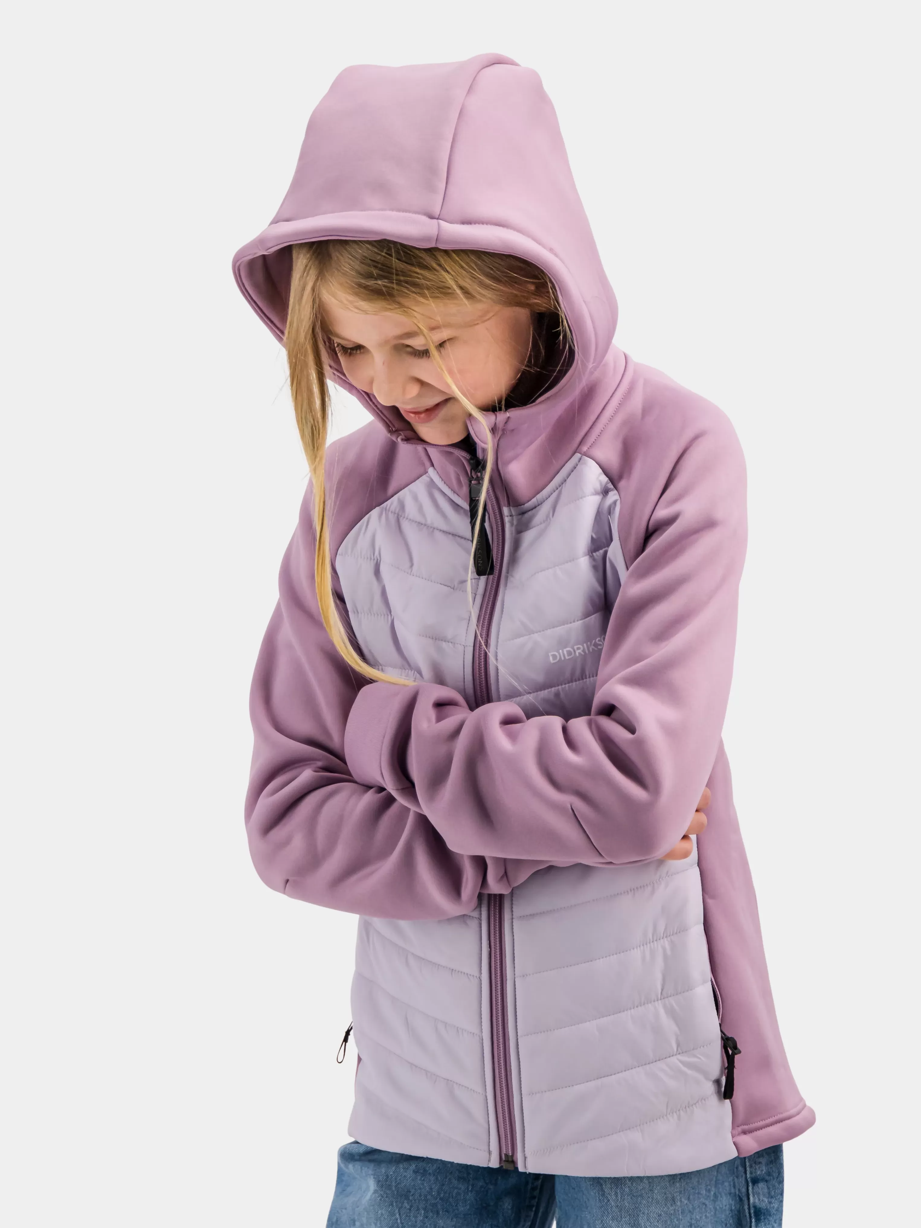 Didriksons Tovik Hybrid Girl's Hoodie>Ungdom Hybridjackor