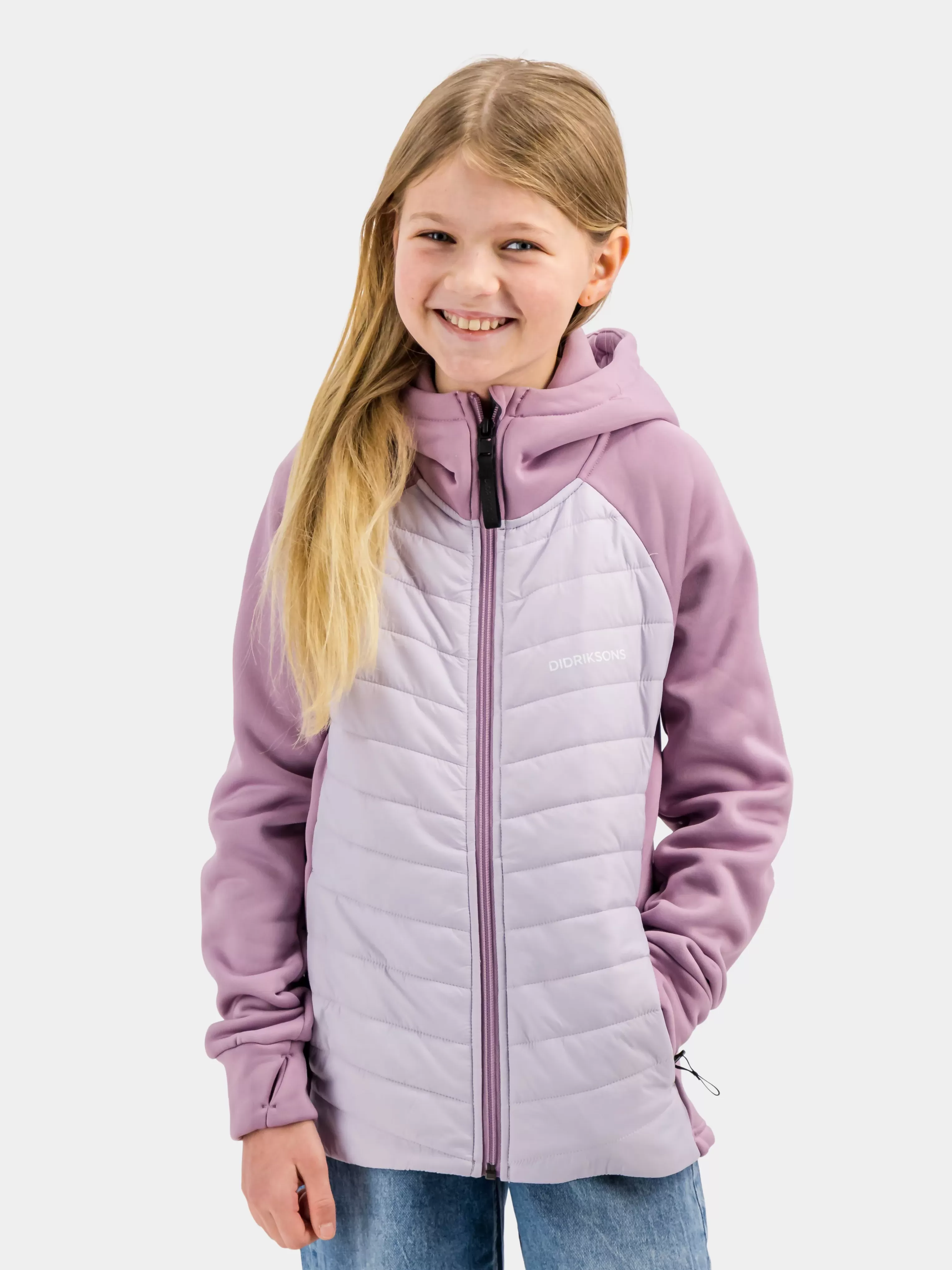 Didriksons Tovik Hybrid Girl's Hoodie>Ungdom Hybridjackor