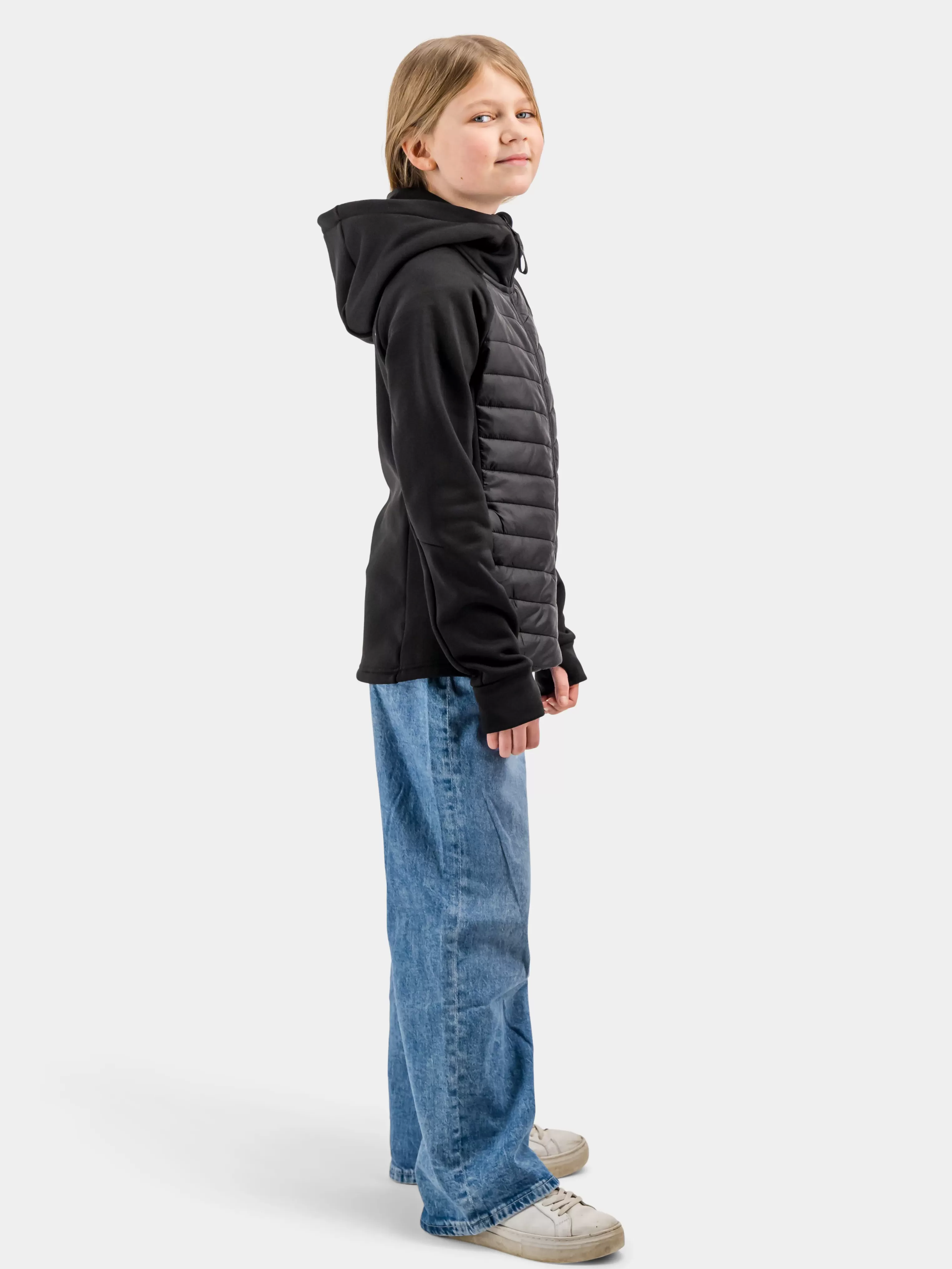 Didriksons Tovik Hybrid Girl's Hoodie>Ungdom Hybridjackor